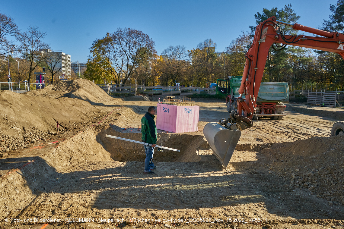 15.11.2022 - Baustelle an der Quiddestraße Haus für Kinder in Neuperlach